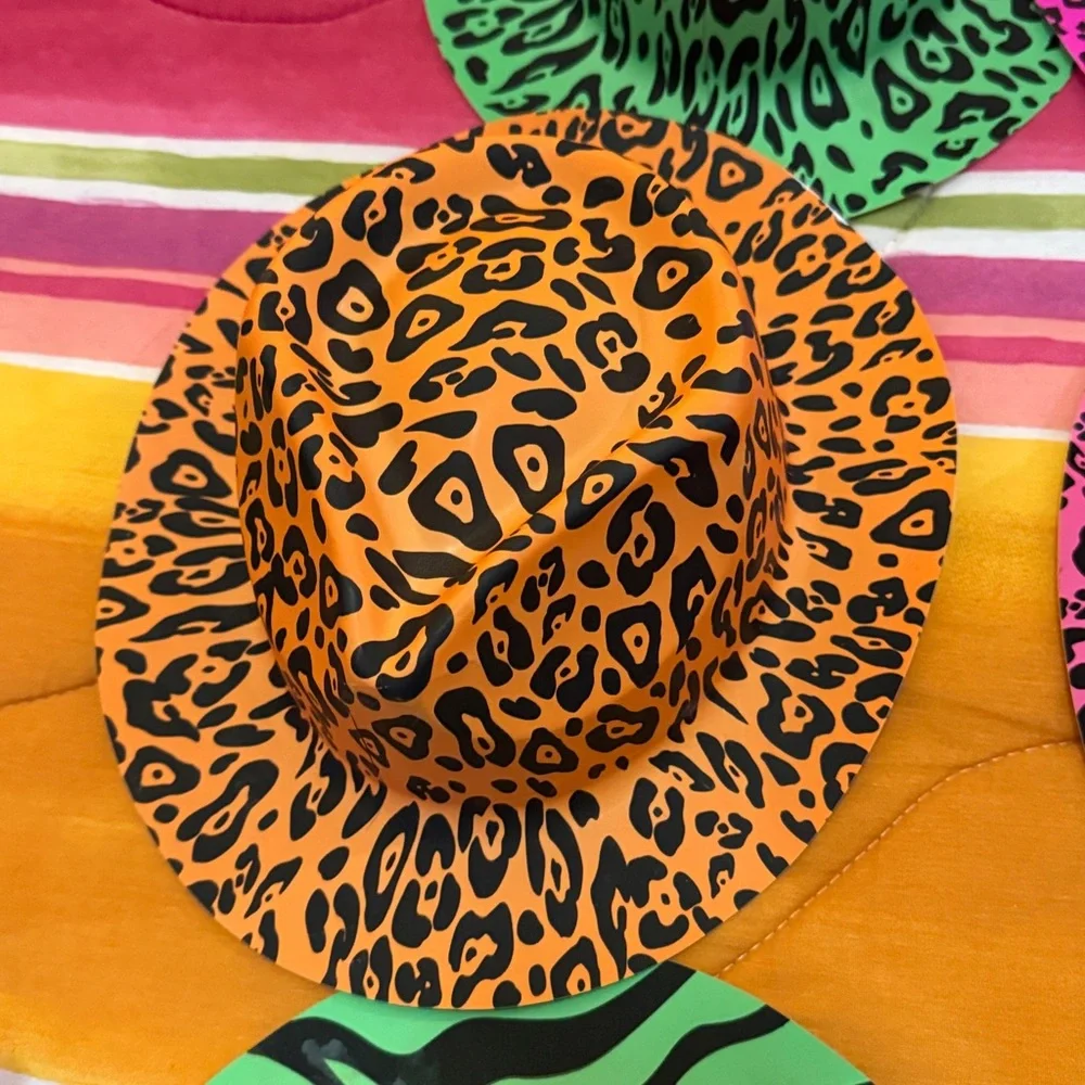 Colorful Animal Print Party Hats 17 pieces
